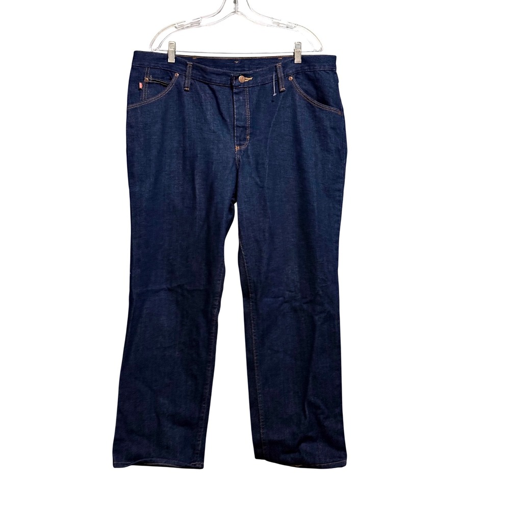 Red Kap Mens Dark Wash Denim Work Jeans Straight Leg Blue 42x31 PD52NV